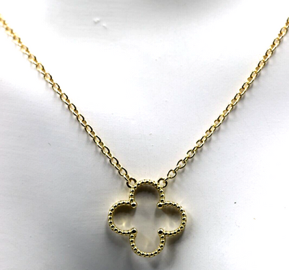 Kaedesigns New Genuine 9ct Yellow, Rose or White Gold 14mm Four Leaf Clover Pendant + Chain