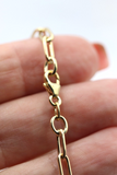 Genuine Handmade 19cm 9ct Yellow Gold Paper Clip Paperclip Bracelet -Free Post