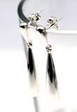Genuine 925 Sterling Silver Teardrop Tear Drop Stud Earrings