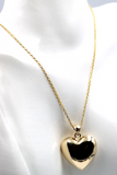 9ct 9kt Medium Bubble Yellow Gold Heart Pendant + 45cm Necklace Chain- Free Post