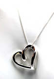 Kaedesigns Genuine Full Solid Genuine Sterling Silver Heart Pendant & Necklace