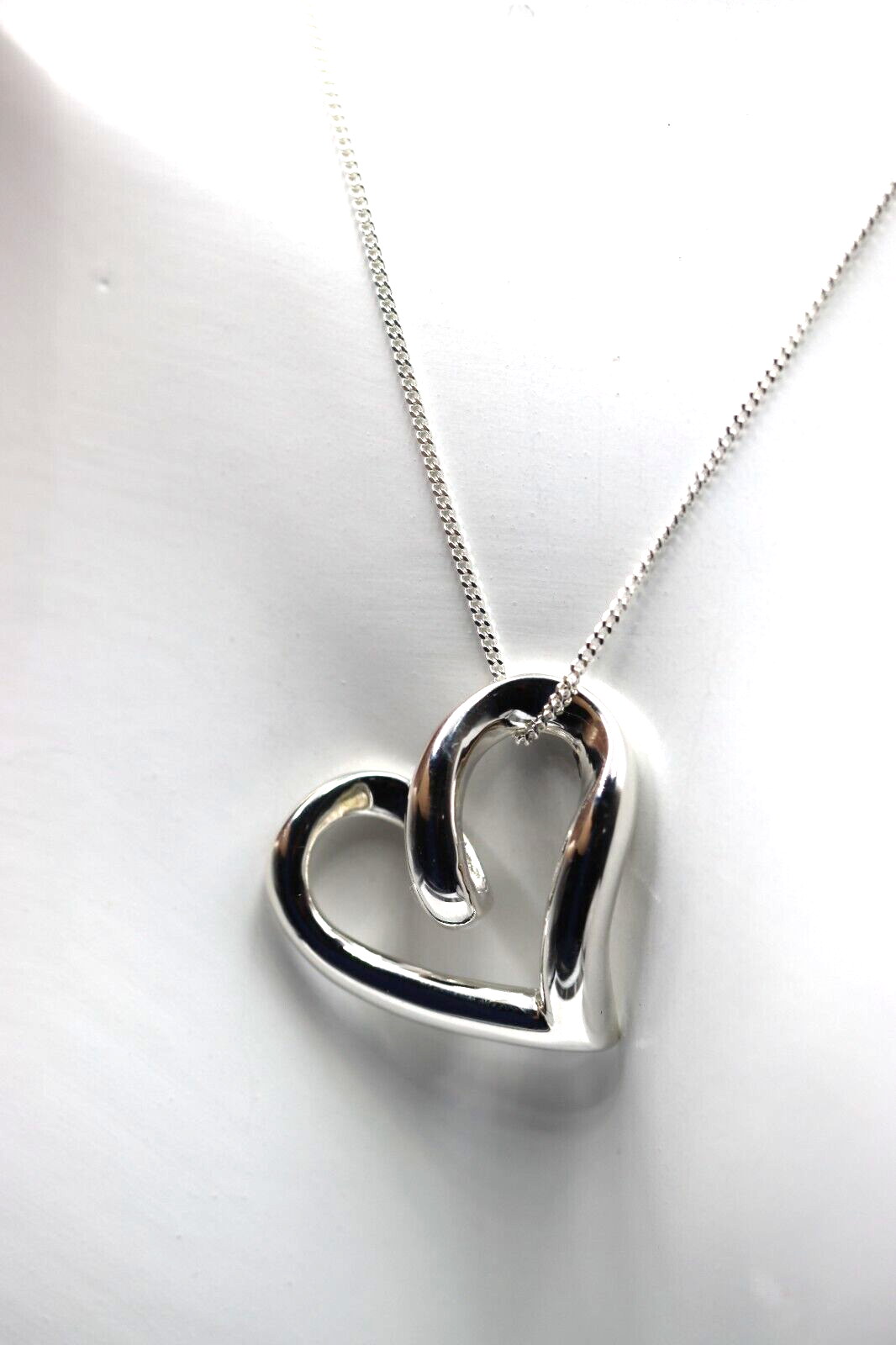 Kaedesigns Genuine Full Solid Genuine Sterling Silver Heart Pendant & Necklace