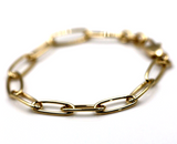Genuine Handmade 17cm Solid 9ct Yellow, Rose or White Gold Paper Clip Paperclip Bracelet