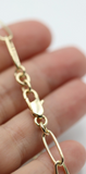 Genuine Handmade 17cm Solid 9ct Yellow, Rose or White Gold Paper Clip Paperclip Bracelet