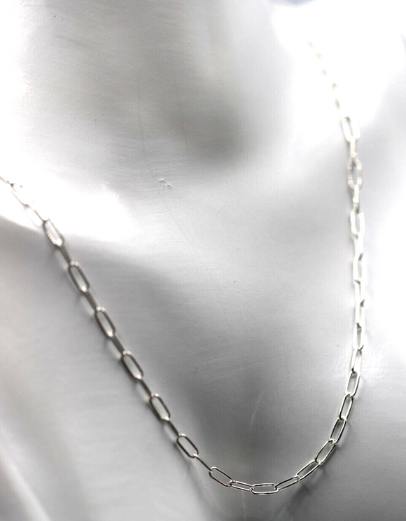 Genuine Sterling Silver 925 Paperclip Links Necklace Chain - Free Post