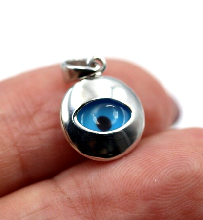 Genuine Sterling Silver 925 Greek Mati Nazar Lucky Evil Eye Charm or Pendant