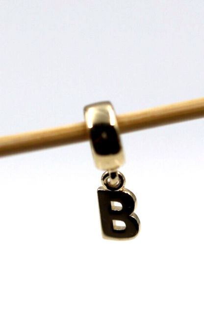 Genuine 9ct Yellow Gold 375 Initial Bead Charm / Pendant - All letters available