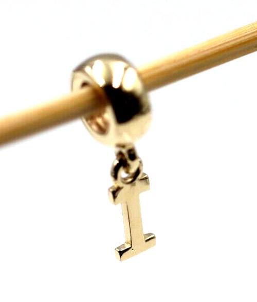 Genuine 9ct Yellow Gold 375 Initial Bead Charm / Pendant - All letters available