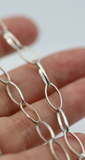 Sterling Silver Oval Paperclip Links Necklace Chain + Spring Ring - Free Post