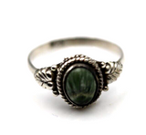 Size N Genuine Sterling Silver 925 Oval Leaf Seraphinite Ring *Free Express Post