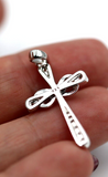 Genuine Sterling Silver 925 Cross Paved CZ Infinity Love Pendant
