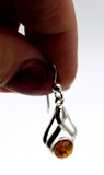 Genuine Sterling Silver 925 Celtic Amber Hook Drop Earrings *Free Post In Oz
