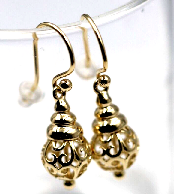 Kaedesigns New 9ct 9k Yellow, Rose or White Gold Dangle Filigree 10mm Hooks Earrings