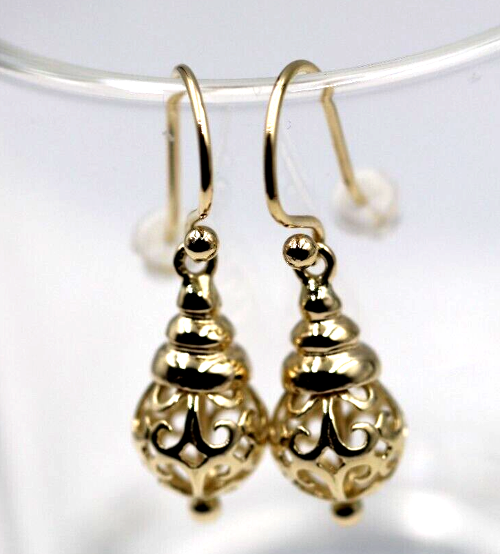 Kaedesigns New 9ct 9k Yellow, Rose or White Gold Dangle Filigree 10mm Hooks Earrings