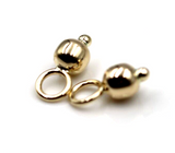 Genuine 9ct Yellow, Rose or White Gold 6mm Ball Plain Balls For Charm Earrings -4mm jump ring