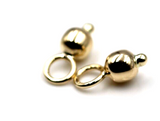 Genuine 9ct Yellow, Rose or White Gold 6mm Ball Plain Balls For Charm Earrings -4mm jump ring