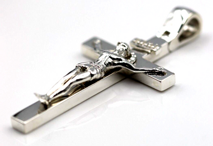 Genuine Very Large Heavy Sterling Silver Crucifix Cross Pendant