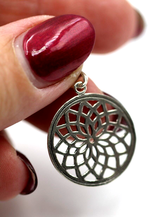 Genuine Sterling Silver 925 Flower of Life Pendant *Free Express post