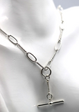 Sterling Silver 925 Oval Paperclip Links FOB Chain Necklace- Free Express Post