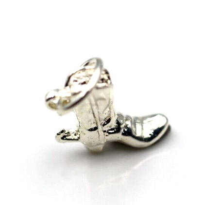 Genuine Sterling Silver 925 Cowboy Boot Charm Pendant