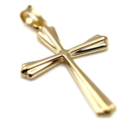 Genuine Hollow 9ct 9K Yellow or White Gold Thin Plain Cross Pendant