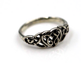 Size L Genuine Sterling Silver 925 Heart Celtic Weave Ring -Free Express Post