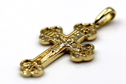 Genuine Solid 9ct 9K Yellow, Rose or White Gold Byzantine Cross Pendant