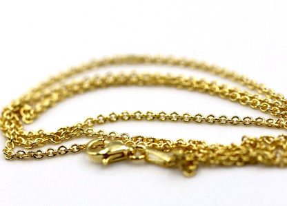 Sterling Silver Yellow Gold Triple Plated 45cm, 50cm, 55cm or 60cm Cable Chain Necklace