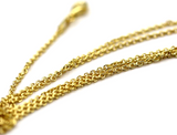 Sterling Silver Yellow Gold Triple Plated 45cm, 50cm, 55cm or 60cm Cable Chain Necklace