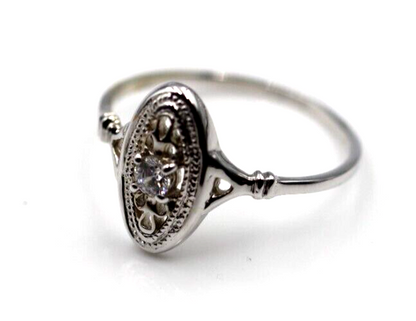 Kaedesigns New Genuine 9ct 9k Yellow, Rose or White Gold Delicate White Sapphire Filigree Ring