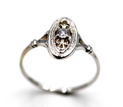 Kaedesigns New Genuine 9ct 9k Yellow, Rose or White Gold Delicate White Sapphire Filigree Ring