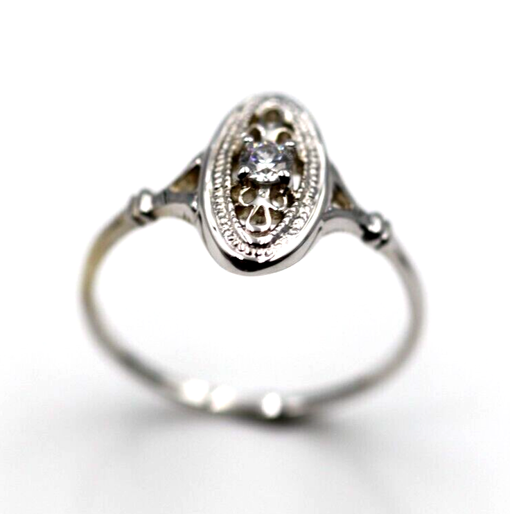 Kaedesigns New Genuine 9ct 9k Yellow, Rose or White Gold Delicate White Sapphire Filigree Ring