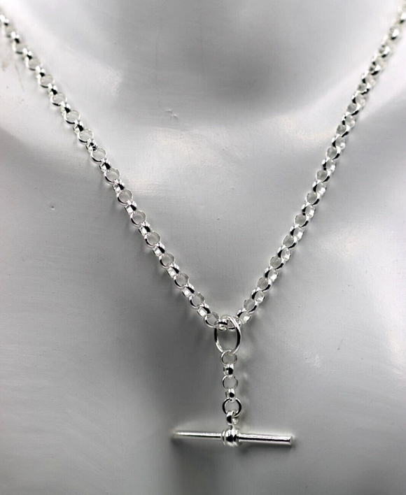 Sterling Silver 925 45cm Antique Belcher Link FOB Chain Necklace 11g-Free post