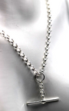 Sterling Silver 925 45cm Antique Belcher Link FOB Chain Necklace 11g-Free post