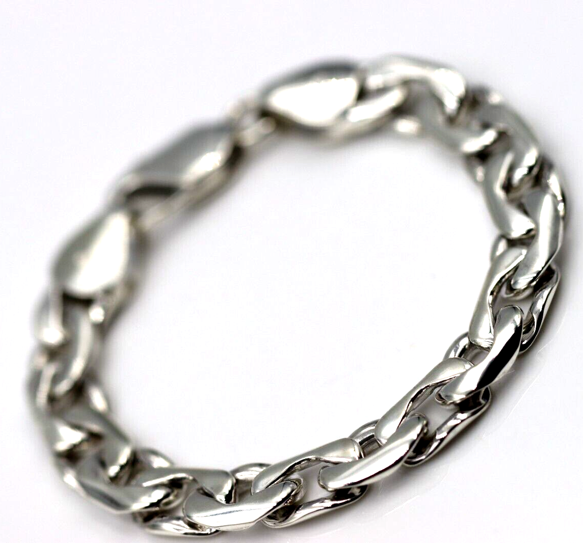 Handmade 19cm Sterling Silver 925 Heavy Hamer Curb Fancy Bracelet 38g-Free Post