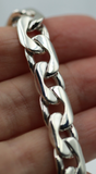 Handmade 19cm Sterling Silver 925 Heavy Hamer Curb Fancy Bracelet 38g-Free Post