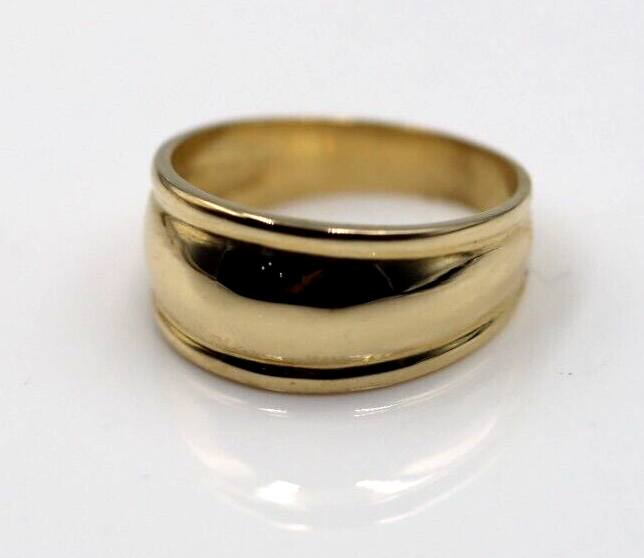 Size P 1/2 Genuine 9ct 9kt Full Yellow Gold 9.5mm Dome Ring -Free Express Post