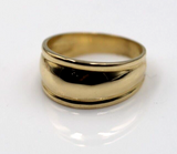 Size P 1/2 Genuine 9ct 9kt Full Yellow Gold 9.5mm Dome Ring -Free Express Post