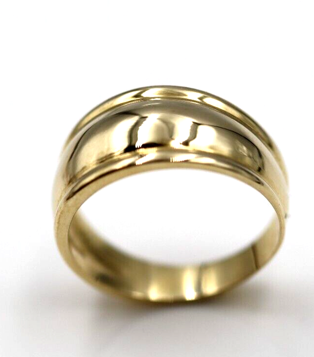 Size P 1/2 Genuine 9ct 9kt Full Yellow Gold 9.5mm Dome Ring -Free Express Post