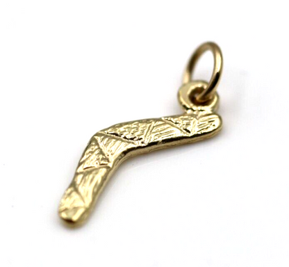 Kaedesigns, Genuine 9K Yellow Gold Boomerang Charm or Pendant