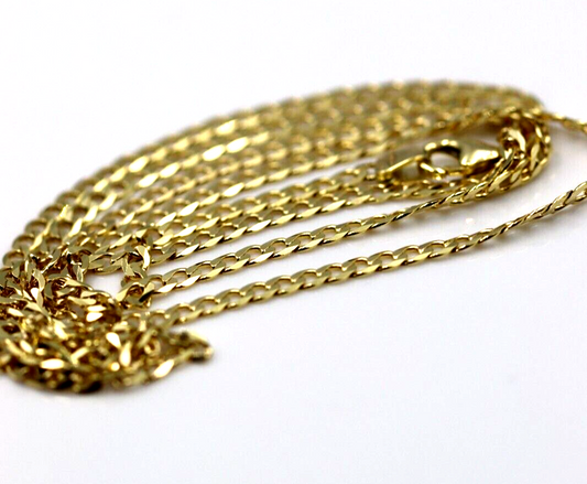 9ct Yellow Gold Flat Diamond Cut Figaro Chain Necklace 5.6g 60cm 2.5mm