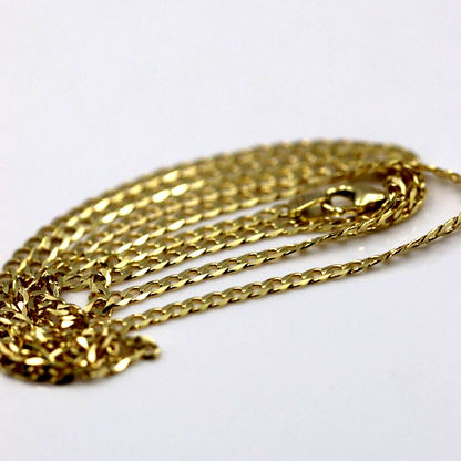 Genuine 9ct Yellow Gold Flat Diamond Cut Figaro Chain Necklace 5.6g 60cm 2.5mm