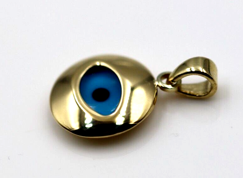 Genuine Small 9ct Yellow Gold Greek Mati Nazar Lucky Evil Eye Charm or Pendant