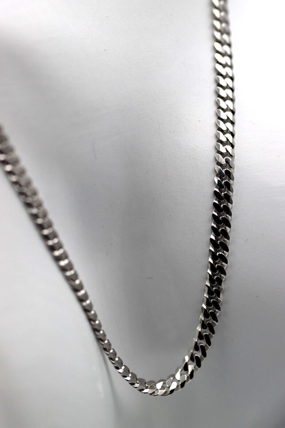 Genuine 9ct 9k White Gold Kerb Curb Chain 13.1grams 3.8mm Wide 50cm