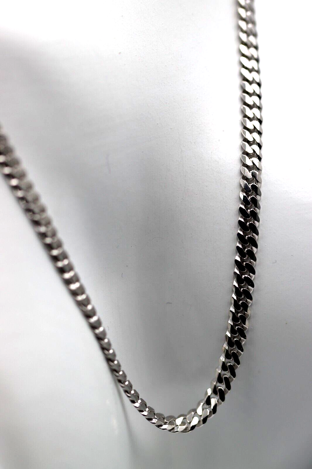 Genuine 9ct 9k White Gold Kerb Curb Chain 13.1grams 3.8mm Wide 50cm