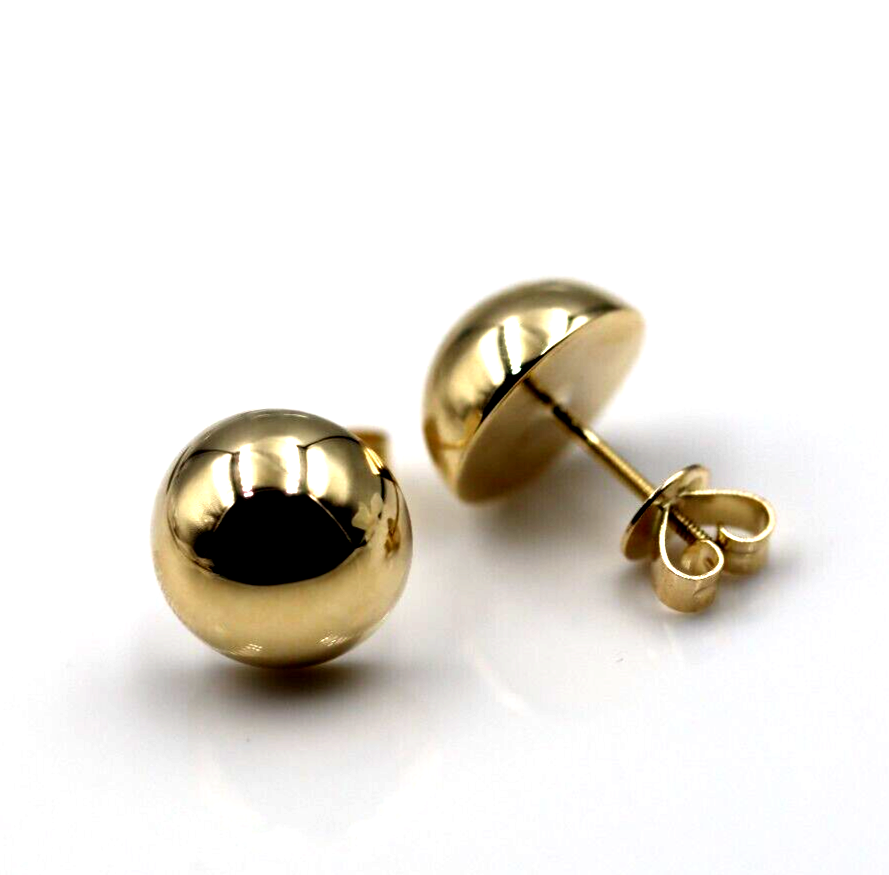 Genuine 9ct Yellow Gold 12mm Stud Half Ball Earrings Screw Fittings