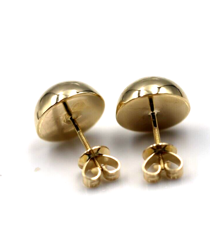 Genuine 9ct Yellow Gold 12mm Stud Half Ball Earrings Screw Fittings