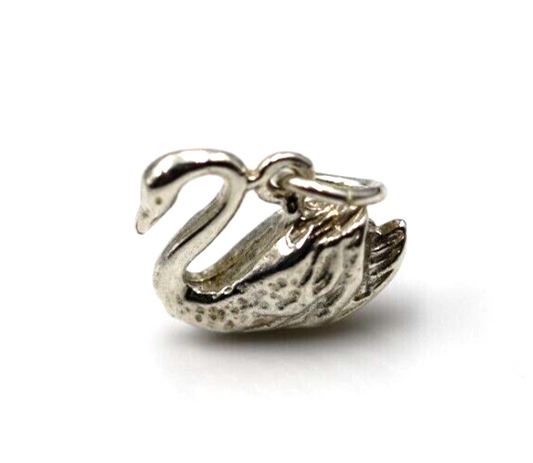 Kaedesigns New Sterling Silver 925 Solid Bird Swan Pendant / Charm