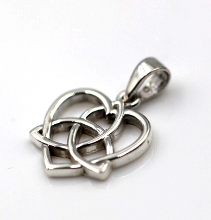 Genuine Sterling Silver 925 Triquetra Celtic Knot Heart Pendant