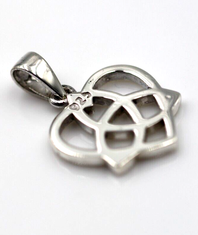 Genuine Sterling Silver 925 Triquetra Celtic Knot Heart Pendant